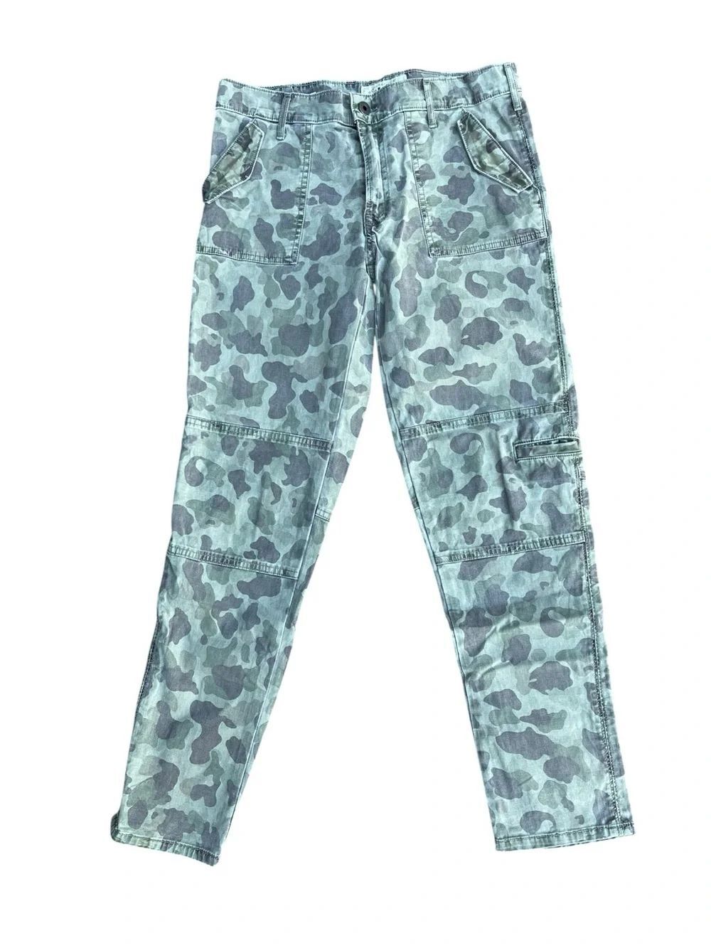 Lucky Brand Cargo Camo Utility Pants Green Tapered Size 2 The Cargo